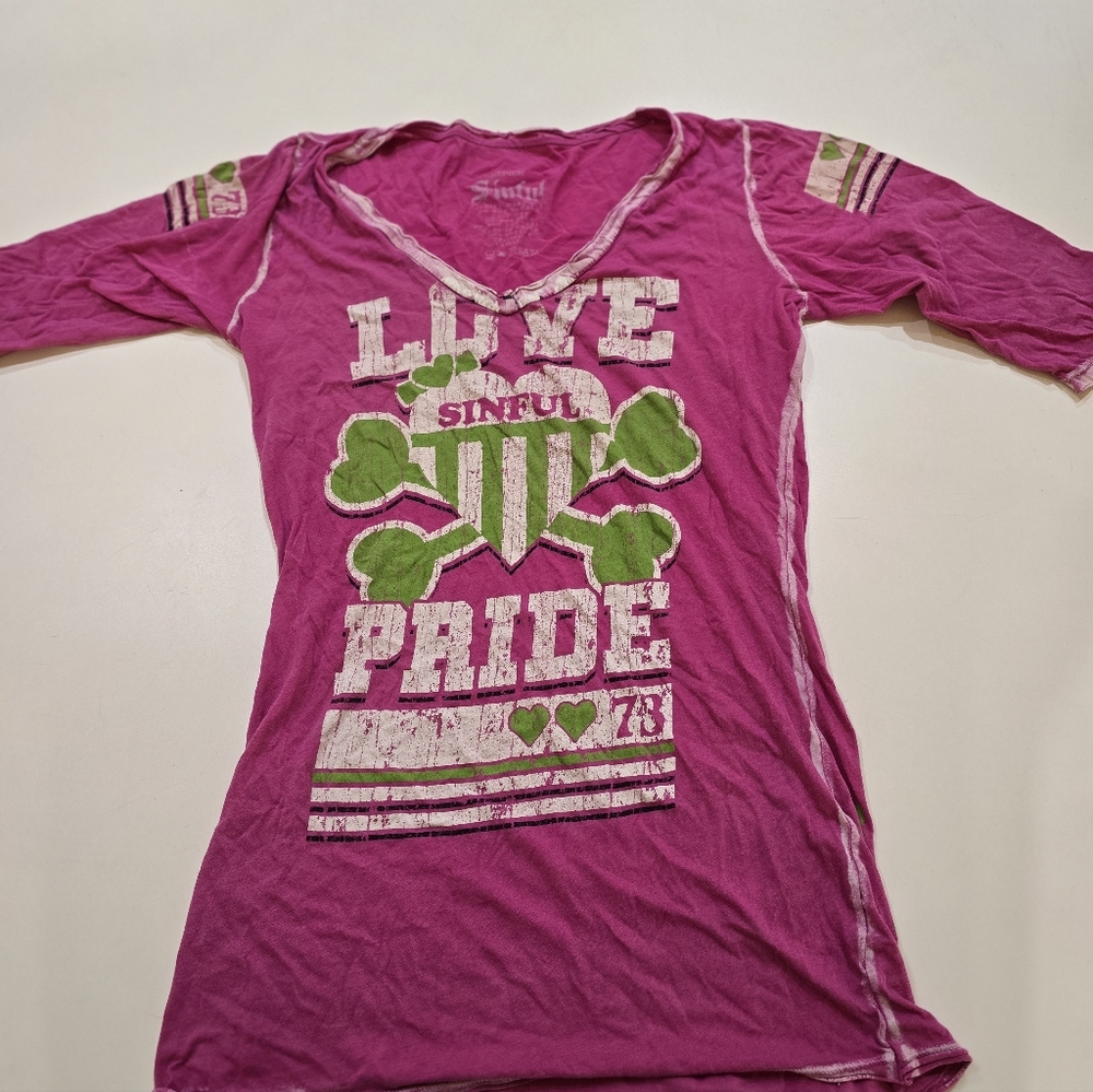 Sinful Pink Graphic Womens  Shirt
